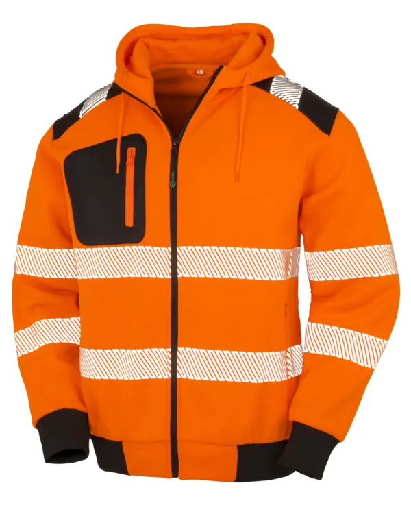 Kõrgnähtav kapuutsiga tööjakk (Result Recycled Safety Hoody)